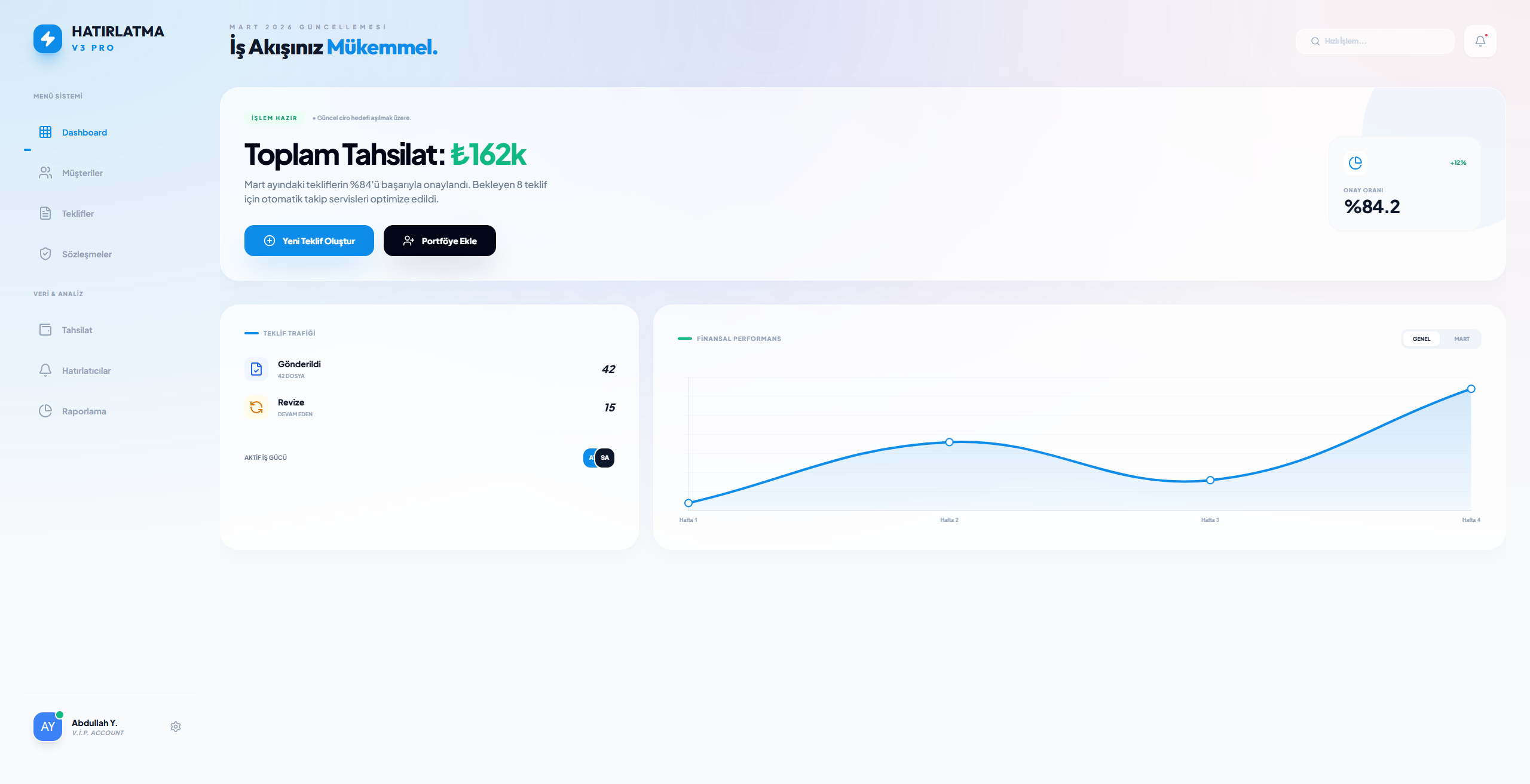 Dijital tahsilat paneli önizlemesi